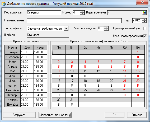 График вахты образец