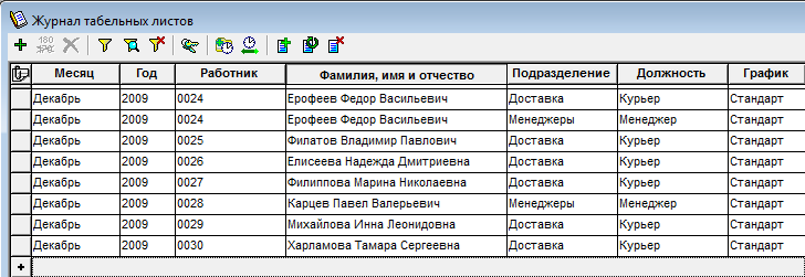 Время табельного номера